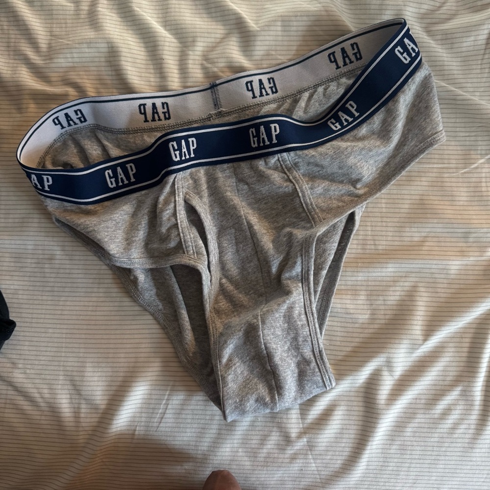 GAP Men's Gray Briefs with Navy Waistband